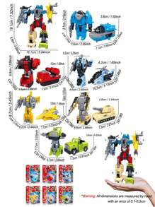 1套6合1，一款炫酷炫彩变形玩具装甲卫士直升机战斗机气垫船车消防船坦克变形机器人组合套装玩具，手工模型6种装甲卫士模型可选，早教ABS材质铝合金材质精美礼盒包装，适合儿童，宝宝女孩女孩8岁以上年级节生日派对礼物玩具