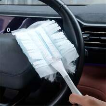 50 片一次性防静电除尘布 - 轻松清洁电子产品、家具、百叶窗和吊扇 - 无柄清洁配件，带伸缩杆，适用于桌面、汽车和天花板