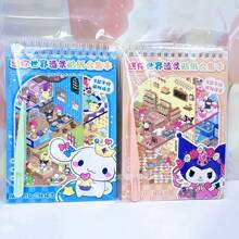 Sanrio Sanrio 8 Styles (16pcs + Tweezers) Landscape Scene Coil Sticker Album Cartoon Miniature Scenery Collection, Including Kuromi, My Melody, Pompompurin, Children DIY 3D Layered Stereo Visual Scene Decoration Stickers, Ideal For Home, Gifts And Prizes,School Supplies,Back To School
