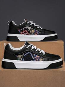 2025 春季新款男士休闲滑板鞋，时尚百搭厚底网眼鞋，适合青少年夏季休闲、户外运动、度假旅行、毕业礼物或生日礼服配饰 - 彩色 - 查看 6