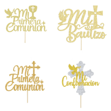 1 件/5 件十字架蛋糕装饰纸板上帝保佑蛋糕装饰用于派对蛋糕装饰洗礼 B Aby Showers - 彩色 - 查看 10