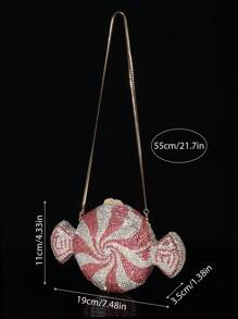 1pc Glittery Fries-Shaped Wallet, Elegant Party Handbag, Luxury Women's Crystal Handbag, Bridal Bag, Fashionable Lipstick & Perfume Handbag, Gorgeous Crystal-Studded Handbag, All Handmade Metal & Diamond Handbags, Suitable For High-End Women To Attend Parties, Cocktails, Weddings, Gatherings And Banquets