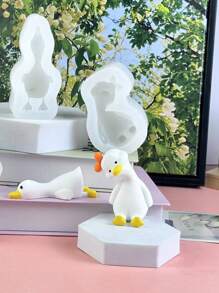 Molde de silicona DIY para piedras de fragancia con forma de pato, molde decorativo para elaborar patos de cuello retorcido rellenos de aceite para rejilla de ventilación de coche