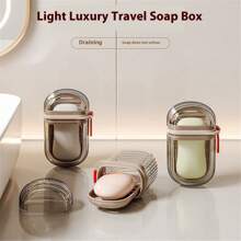 1 pieza Caja de jabón portátil para viajes, estuche compacto e impermeable para jabón ideal para dormitorios estudiantiles, baños, actividades al aire libre, viajes y uso en dormitorios, de vuelta a la escuela