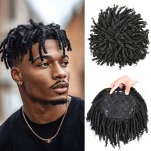 Funkige lockige Zopf Perücke, kurze synthetische Halbperücke mit einfach aufklippbaren Zöpfen, hitzebeständig, ideal für dünnes Haar & Feierlichkeiten, Perücken Accessoires Dreadlocks Haarverlängerungen Musikfestival Toupet Afro Haar für Frauen und Männer Topper Hairpieces