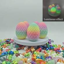 Creative New 3D Printed Luminous Colorful Eggs With Mini Bunny Figurines, Easter Hot Selling Crafts Small Decor Gifts, Quality Wholesale In-Stock