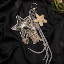 Colgante de estrella dorada personalizada con múltiples elementos para mujer, nuevos encantos colgantes para bolso, joyería colgante creativa, llavero con cadena. Verano