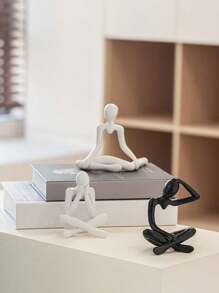 4 stuks creatieve abstracte menselijke standbeelden, moderne minimalistische contemplatieve sculptuur, woondecoratie voor woonkamer, bureau