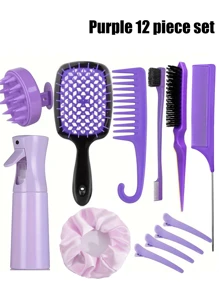 15 Piece Hair Styling Brush, 1/12/13 Piece Hair Combs, Pointed Tail Combs, Rat Tail Combs, Edge Brushes, Hair Brushes, High-Pressure Spray, Hairpins, Hair Rings, Wide Tooth Combs, Bath Caps, Hair Braiders, Suitable For All Kinds Of Hair Styles