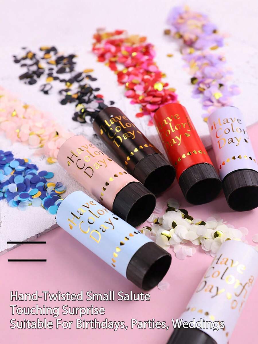 3 Stück 11cm Handdreh Party Popper, kleine Konfetti Popper, bunte Pailletten, geeignet für Geburtstag, Hochzeit, Babyparty, Reise, Abschluss, Einweihungsfeier, Partyfeier