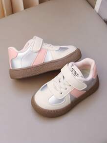 Girls' Canvas Sneakers Spring & Summer, New Kids Moving Shoes, Soft Bottom Hook And Loop Toddler Infant Babies Walking Shoes, Low-Top Boys & Girls School Running Shoes