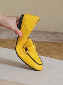 Mengshangli Women's Slip-On Flats, Leather Casual Spring Loafers
