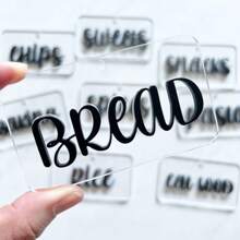 1pc Custom Acrylic Letter Transparent Square Hang Tag, Black Name Decor, Suitable For All Seasons - Square Hangtag - View 3