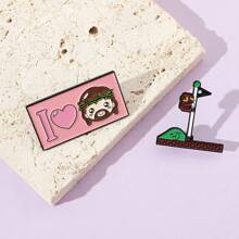 SuperMario SuperMario 1/2 Pcs Creative Cartoon Mario Game Brooch Personalized Flagpole Love Enamel Pin Metal Badge Jewelry Clothing Backpack Accessories A Gift For Friends