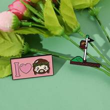 SuperMario SuperMario 1/2 Pcs Creative Cartoon Mario Game Brooch Personalized Flagpole Love Enamel Pin Metal Badge Jewelry Clothing Backpack Accessories A Gift For Friends