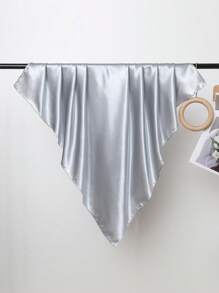 1 Khăn Bandana trơn màu dành cho nữ, Khăn vuông nhẹ đa năng dùng để mặc váy - Màu Xám nhạt - Xem 5