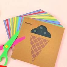 100/120pcs Funny Paper Cutting Arts And Crafts Kit, Includes Scissors, Paper Art Activity Set School Supplies, Back To School