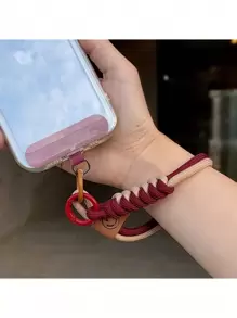 全新通用手机腕带挂绳，双层编织尼龙电话线腕带，坚固的手机系绳配件，带卡槽，适合送给母亲、家人、朋友、生日、节日的礼物，手机挂饰，手机链 - 棕卡其 - 查看 3