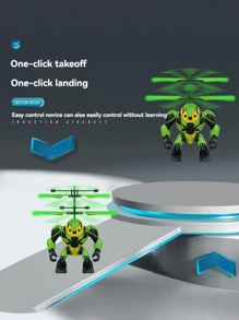 Gesture Sensing Hover Aircraft Sci-Fi Warrior Sensing Levitation Flying Toy, Smart Gesture Sensing Crash-Resistant Levitating Mecha Aircraft Helicopter Drone Toy Gift For Children