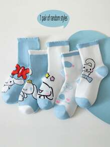 Sanrio Sanrio 5 Pairs Anime Socks Cute College JK Style Blue Mid Tube Socks Women's Stockings & Hosiery (Some Parts May Be Random)