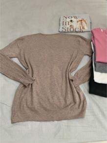 New Women's Plus Size Modal Knit Cardigan - 紫紅色 - 查看 3