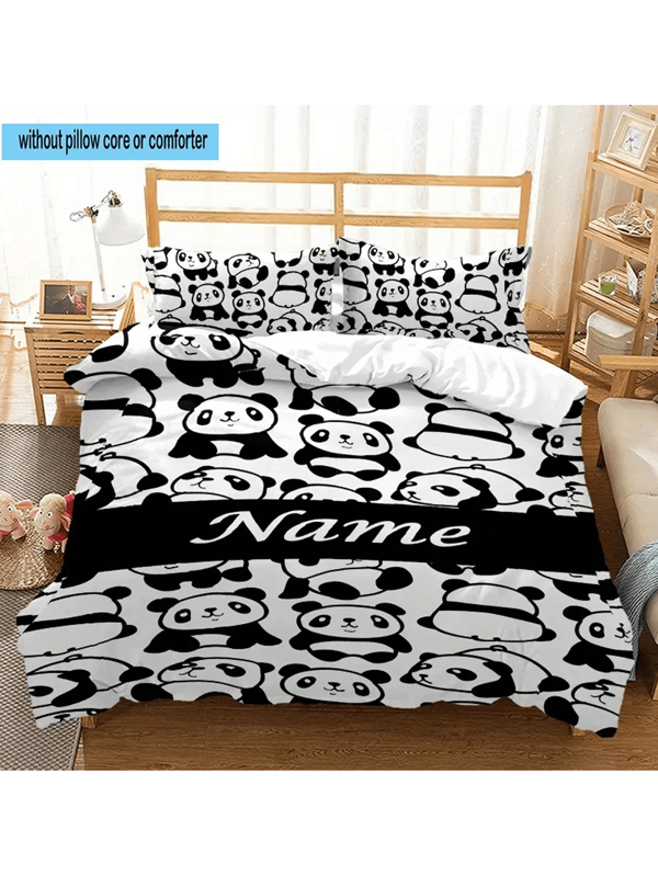 3pcs Customized Photo Bedding Set Including 2 Pillowcases, 100% Polyester, Zipper Closure, Digital Printing, Tear-Resistant, Machine Washable - Personalized Bedding Set Suitable For All Seasons