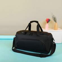 1pc Embroidery Customization Travel Duffle Bag, Large Capacity Dry And Wet Separation Sports Fitness Bag, Weekender Bag Carry On Tote Bags For Women, Travel Essentials Sport Gym Bag For Men, Overnight Bag Luggage Bag With Trolley Sleeve - Multicolor - View 12