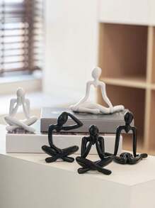 4 stuks creatieve abstracte menselijke standbeelden, moderne minimalistische contemplatieve sculptuur, woondecoratie voor woonkamer, bureau