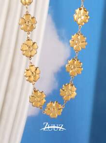 1pc Mode Roestvrijstalen Holle Bloem Ketting Kettingen Voor Vrouwen Choker Ketting Sieraden Geschenken