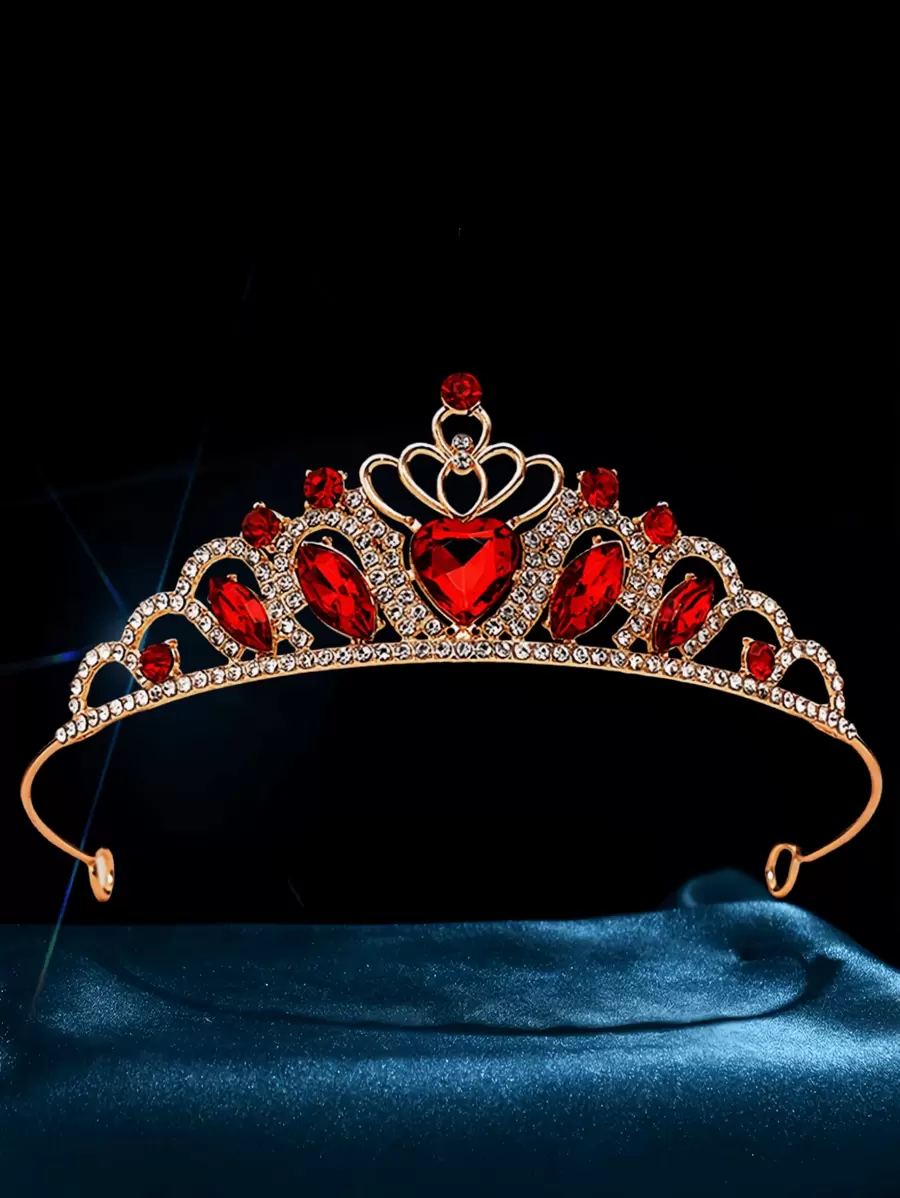 1 Pc Bridal Crown Heart Headdress Rhinestones Wedding For The Headpiece Women Bride Tiara