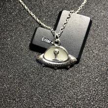 外星人服装配饰套装 - 科幻主题派对套装，含头带、金属褶裙、UFO 吊坠项链和耳环、眼镜、银色长手套 - 塑料，无羽毛，是派对和节日舞会万圣节的理想礼物 - 彩色 - 查看 8