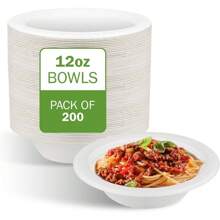 FPN Disposable Bowls 100% Round Compostable Microwave Safe Soup Bowls 6 ,8 &12Oz - 6 Oz - View 2