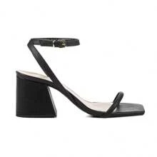 Kit 2 Sandalias Moda Feminina Napa Salto Médio Grosso 7cm - Preto + Avelã - Visão 3