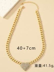 1 Piece Simple And Fashionable Heart Pendant Necklace, Suitable For Women's Daily Casual, Party Date