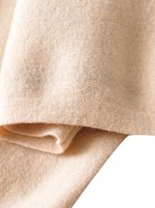 Women 2 Pieces Tracksuit Outfits,Puff Sleeve Knit Pullover Sweater Tops + Elastic Waist Drawstring Shorts Set - Beige - View 10