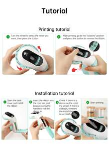 Phomemo 1 Pc Portable Hand-Pressed Label Printer, Mini Mechanical Embossing Printer, Home Label Printer With Three Rolls Of Consumables - White Pink - View 11