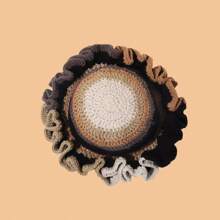 1pc Unisex Handmade Knitted Bucket Hat With Ruffles, Suitable For All Seasons, Holidays - Multicolor - View 7