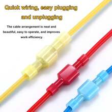 TEMINUO 40/60/100 件尼龙叉形连接器插头和插座套件，22-10 AWG，全绝缘电气端子，适用于汽车、船舶、工业、扬声器快速断开电线压接端子，红色、蓝色、黄色套装