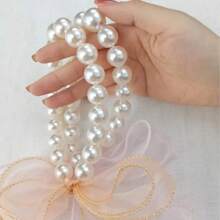 1 件/2 件装饰性窗帘系带，带仿珍珠蝴蝶结，DIY 窗帘系带夹，适用于客厅、办公室家居装饰