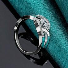 925 Silver Plated Angel Heart Zirconia 7-10# Ring For Women Wedding Charm Engagement Fashion Jewelry - Silver - View 3