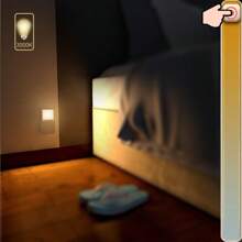 1pc INS Style Smart Motion Sensor LED Night Light, Soft Lighting For Desk, Bedside, Cabinet, Material, Energy Saving, Silent, Portable Ambient Lamp (Random Color/Style Shipped)