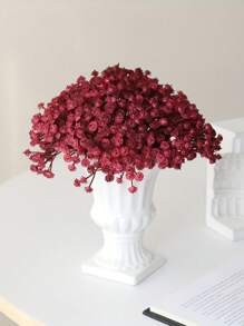6Pcs Artificial Babys Breath 8.67" Gypsophila Greenery Sprays, Burgundy Babys Breath Artificial Flowers Real Touch White Fake Flowers For Wedding Bouquets Centerpieces Floral Arrangements And Decorations