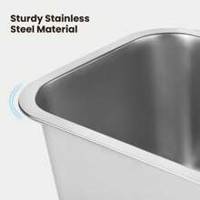 10 Litre Washing Up Bowl Stainless Steel Large Square Kitchen Container Versatile Sink Washing Basin Mixing Bowl - M - View 2