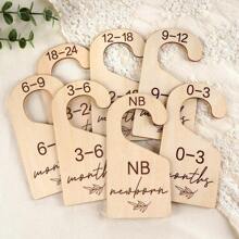 7 件木制婴儿衣服分隔收纳架，新生儿衣物分隔板