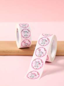 500 piezas/Rollo Etiquetas redondas de elefante rosa, Etiquetas lindas de elefante, Adecuadas para revelación de género, Fiestas de cumpleaños, Fiestas festivas, Embalaje de regalos, Sellos para bolsas de regalo, Diarios DIY, Tazas, Planificadores, Decoración de compras/negocios, Etiquetas adhesivas - elefante rosa - Ver 4