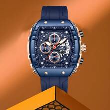ON6853, Men's Quartz Watch, Fashionable Sports Design, Multifunctional Chronograph, Night Light Waterproof, Suitable For Outdoor Sports And Daily Activities, Men's Gift