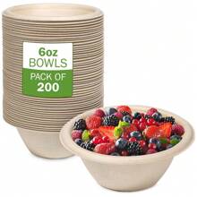 FPN Disposable Bowls 100% Round Compostable Microwave Safe Soup Bowls 6 ,8 &12Oz - 6 Oz - View 7