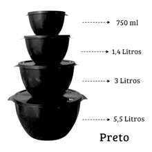 4-Piece Jar Set, Round Salad Bowl Sets, Large Bowls For Lunch Boxes, Salads And Barbecue, Kitchen Set - 黑色的 - 查看 1