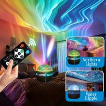 1pc Multifunctional Northern Lights Night Light - 7 Color Remote Control Projection, Dreamlike Bedroom And Living Room Ambiance, Ideal Holiday Gift