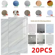 20PCS Self-Adhesive Black Marble PVC Cladding Wall Panels For Kitchen Bathroom Carnival Home Sticker - 水鴨藍 - 查看 3